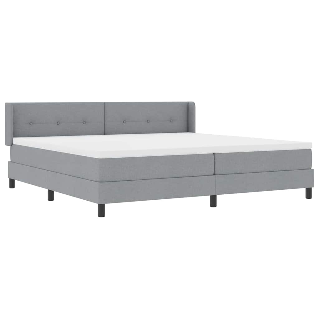 Letto box spring con materasso Grigio chiaro 200 x 200 cm