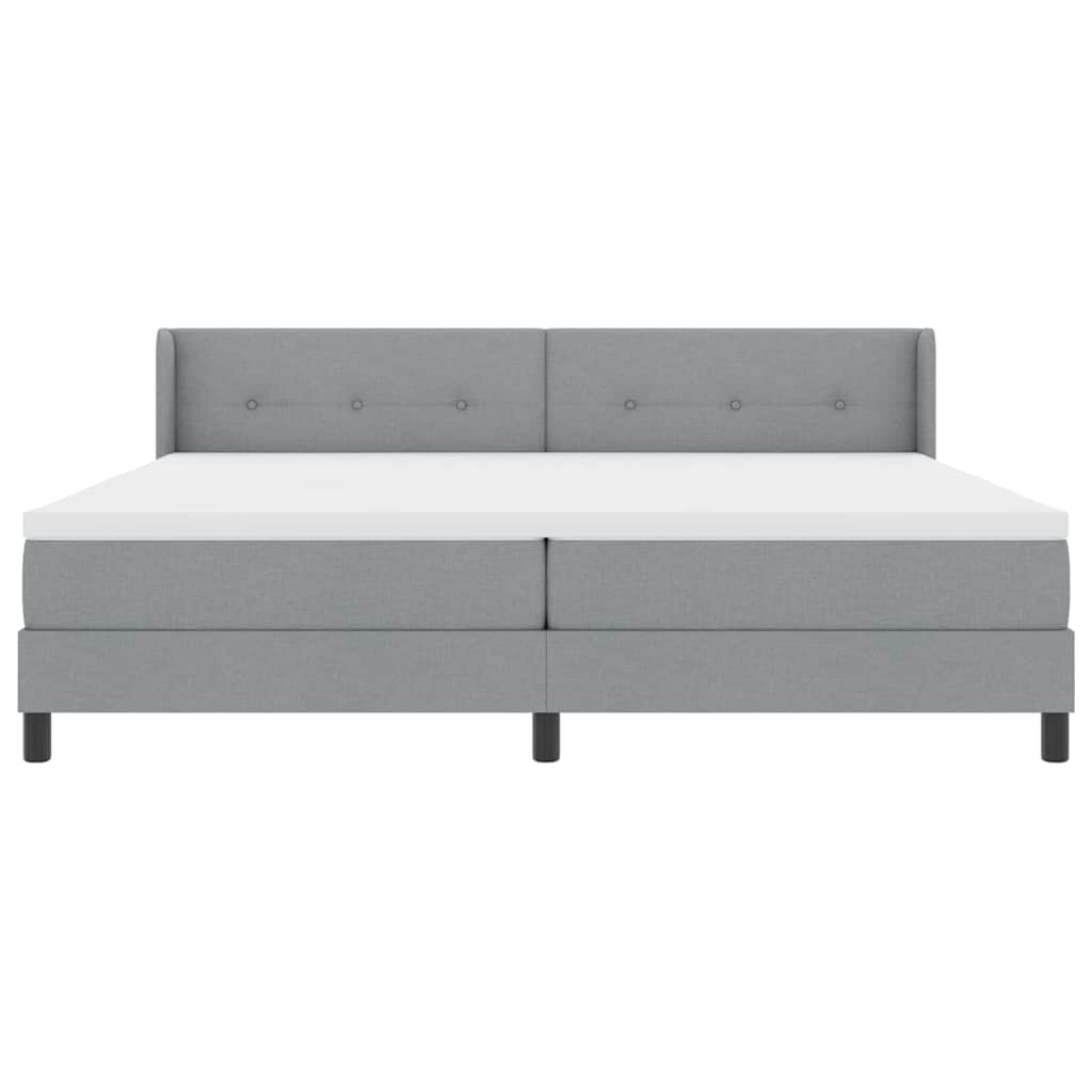 Letto box spring con materasso Grigio chiaro 200 x 200 cm