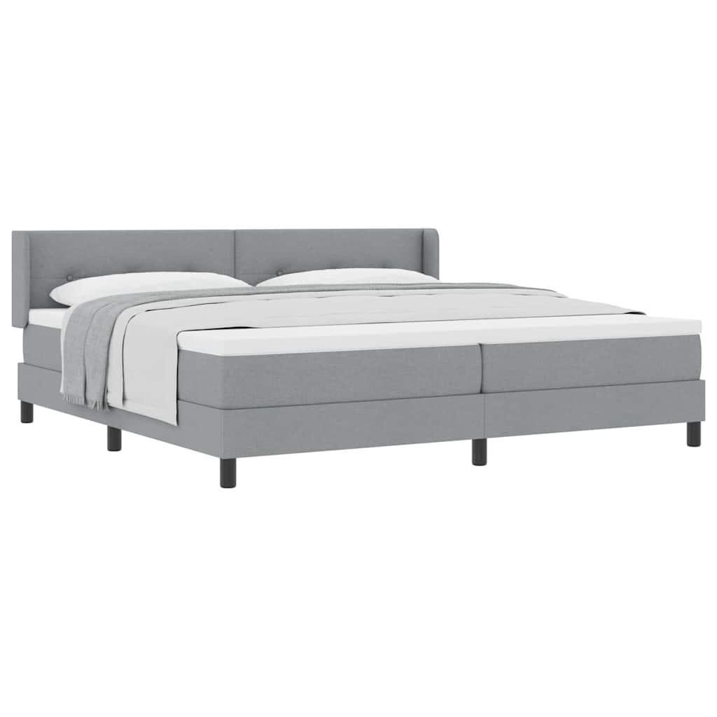 Letto box spring con materasso Grigio chiaro 200 x 200 cm