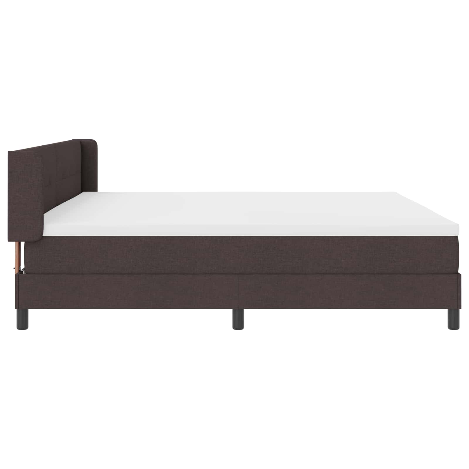Letto a molle con testiera Marrone Scuro 200 x 200 cm Tessuto | homemem39