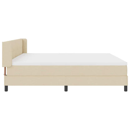 Letto a molle con testiera Crema 200 x 200 cm Tessuto | homemem39