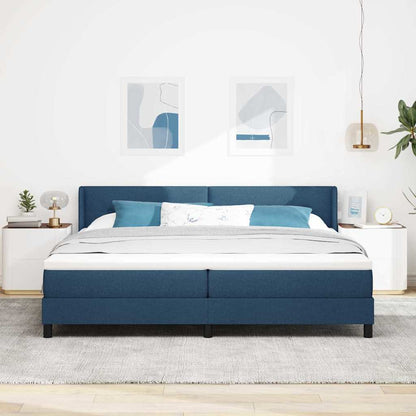 Letto a molle con testiera Blu 200 x 200 cm Tessuto | homemem39