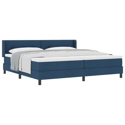 Letto a molle con testiera Blu 200 x 200 cm Tessuto | homemem39