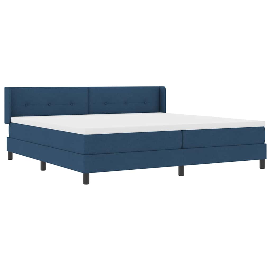 Letto a molle con testiera Blu 200 x 200 cm Tessuto | homemem39