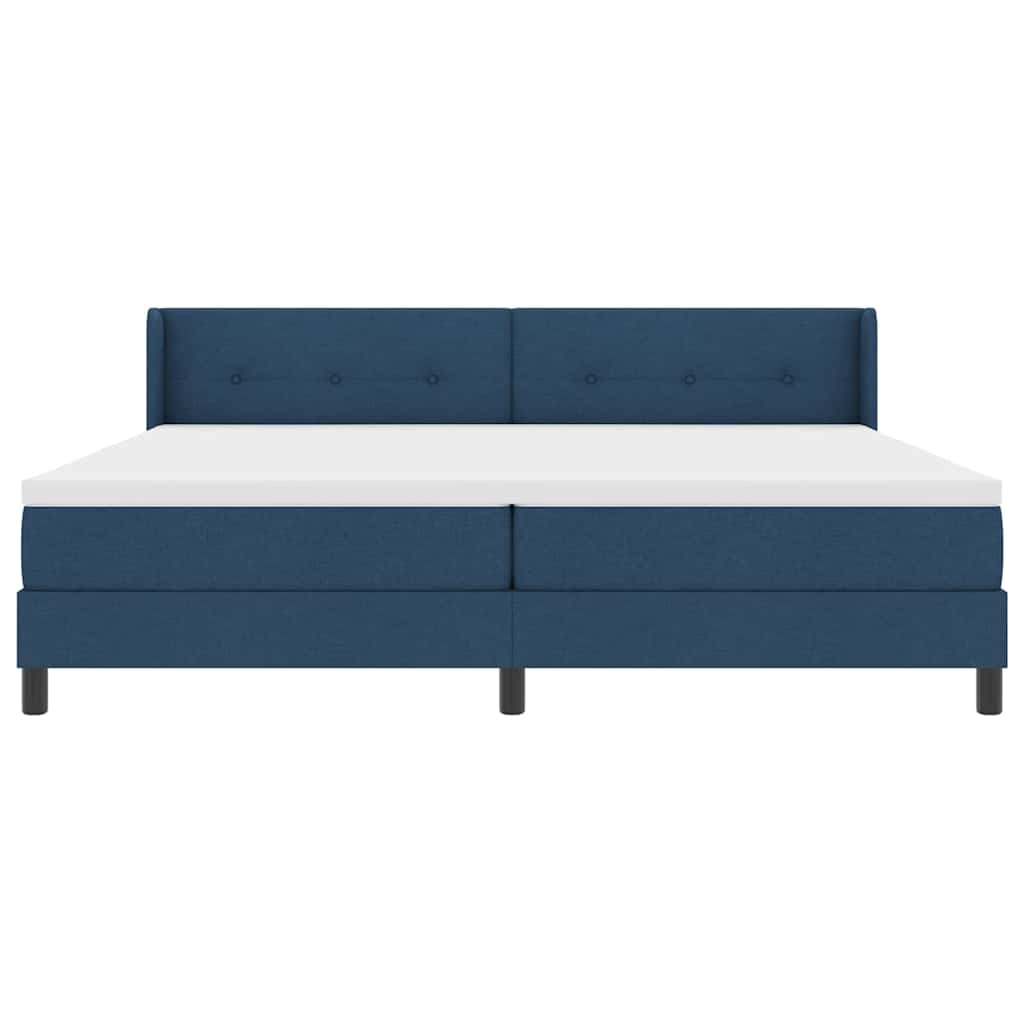 Letto a molle con testiera Blu 200 x 200 cm Tessuto | homemem39