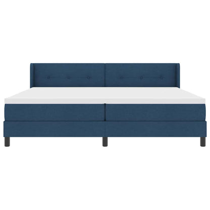 Letto a molle con testiera Blu 200 x 200 cm Tessuto | homemem39