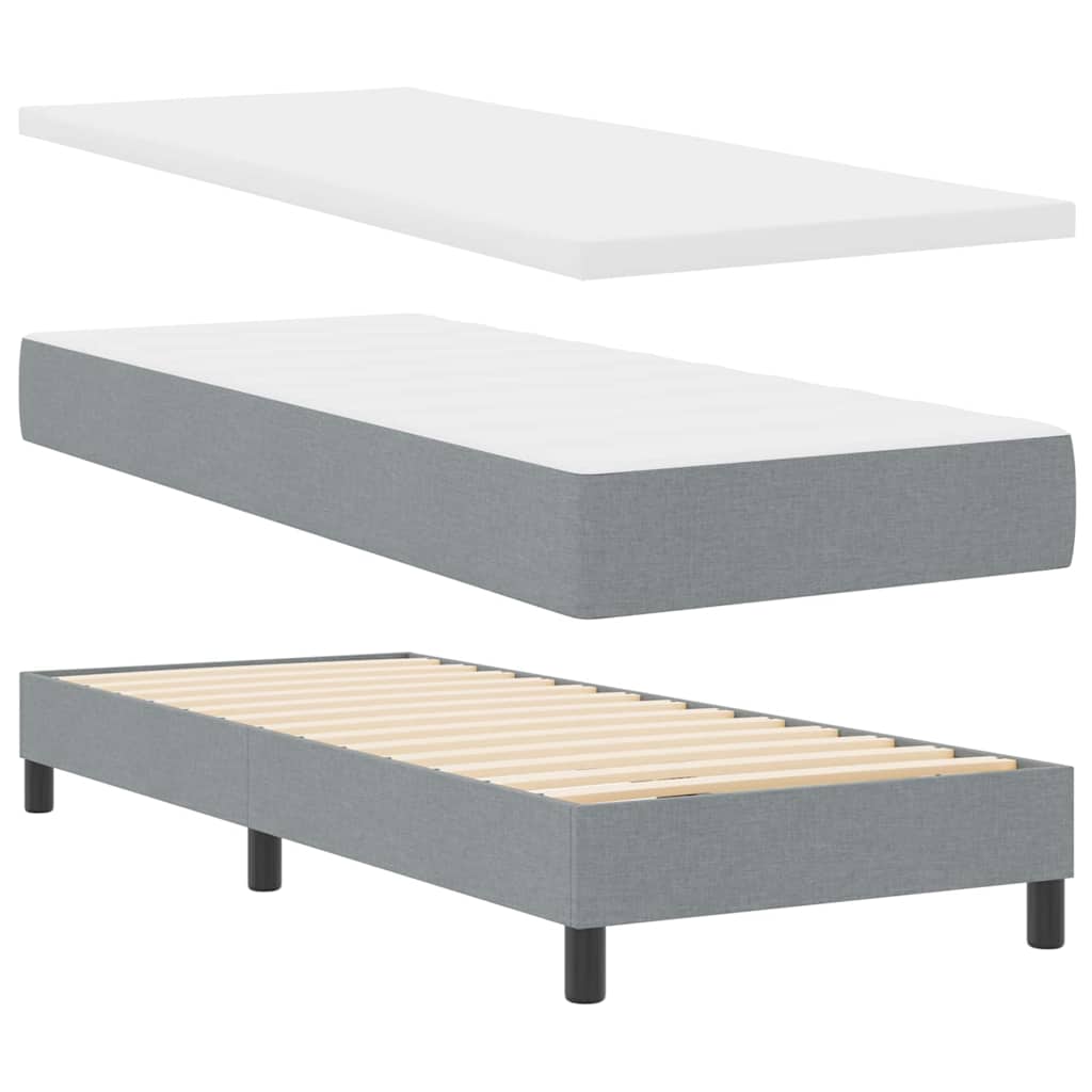 Letto box spring con materasso Grigio chiaro 80 x 200 cm