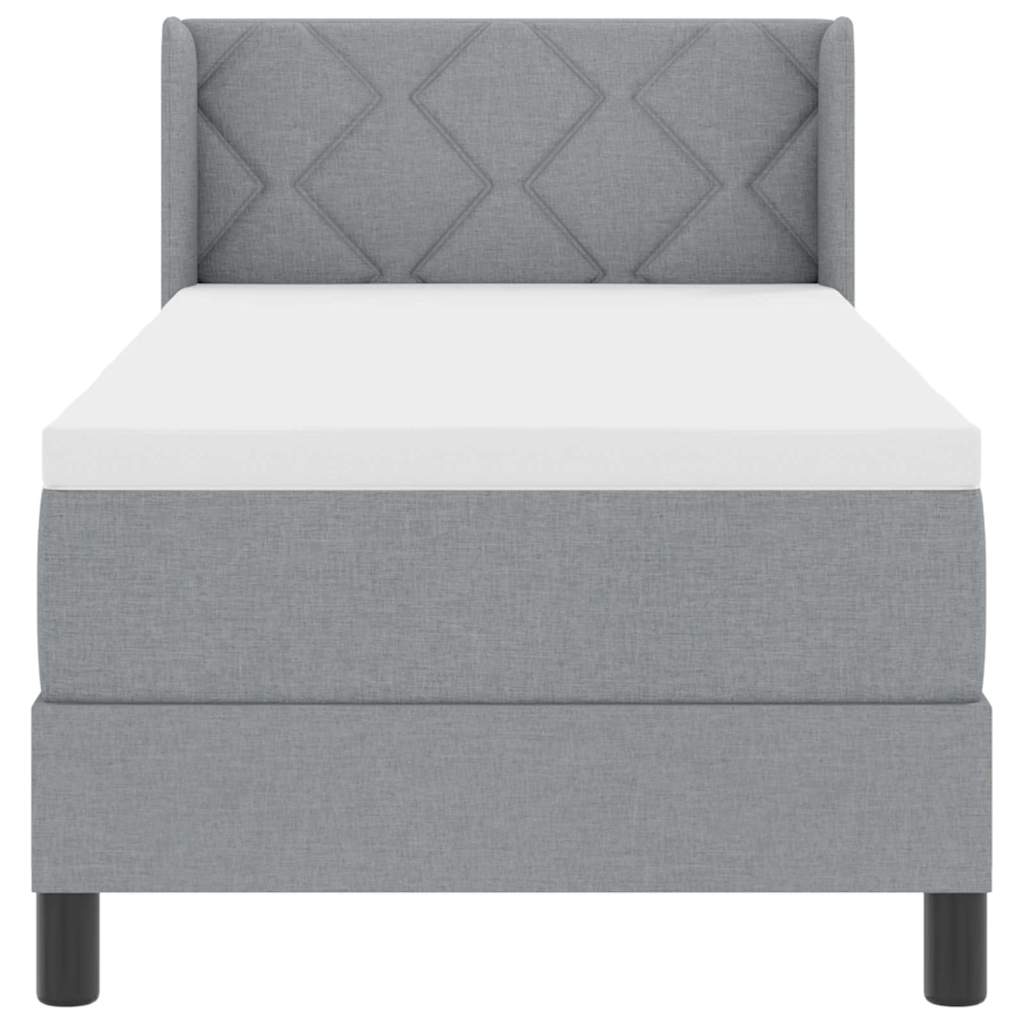 Letto box spring con materasso Grigio chiaro 80 x 200 cm