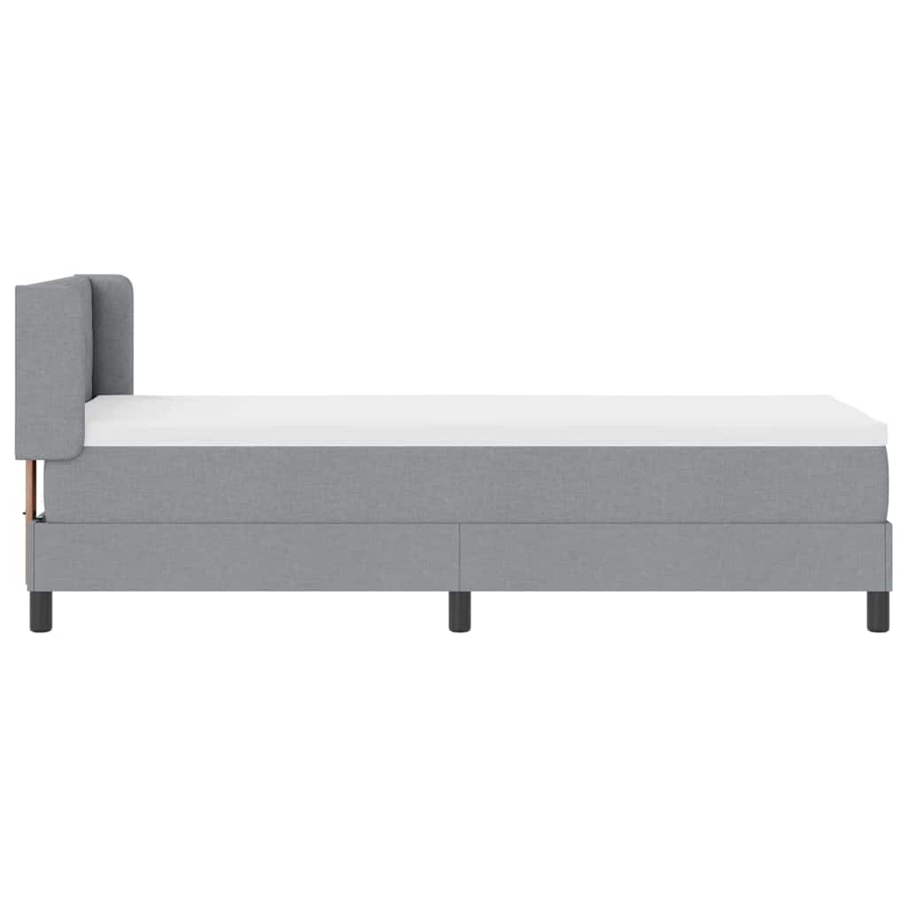 Letto box spring con materasso Grigio chiaro 80 x 200 cm