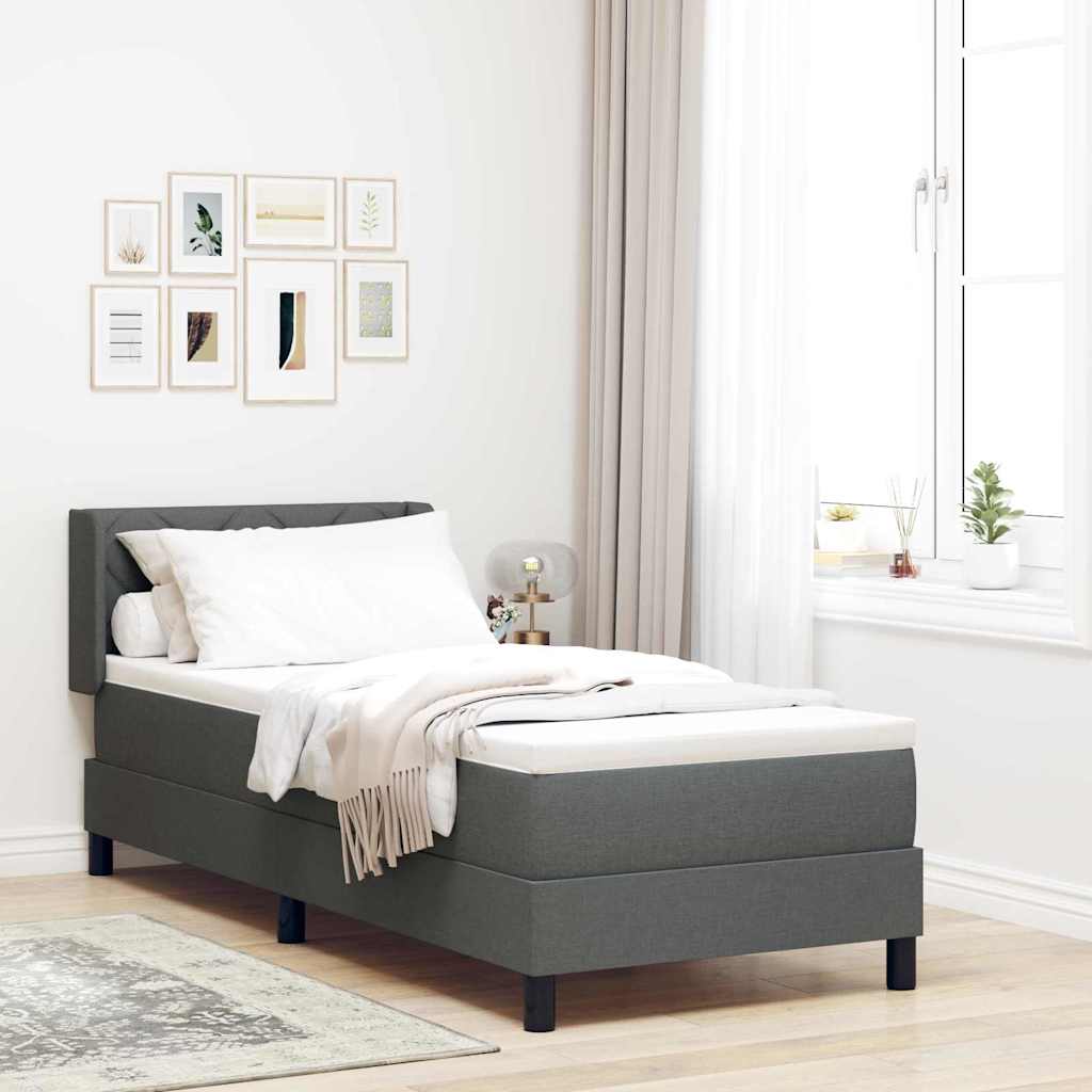 Letto a molle con testiera Grigio scuro 200 x 80 cm Tessuto | homemem39