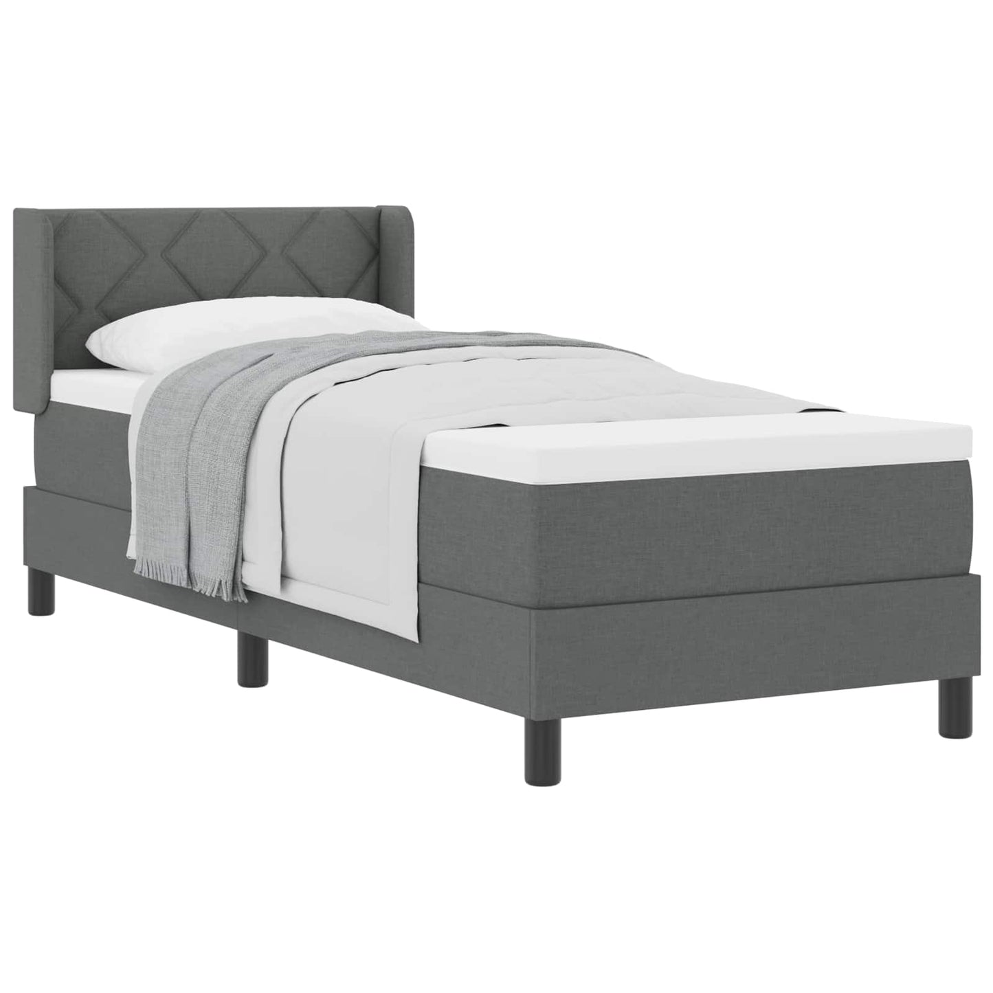 Letto a molle con testiera Grigio scuro 200 x 80 cm Tessuto | homemem39