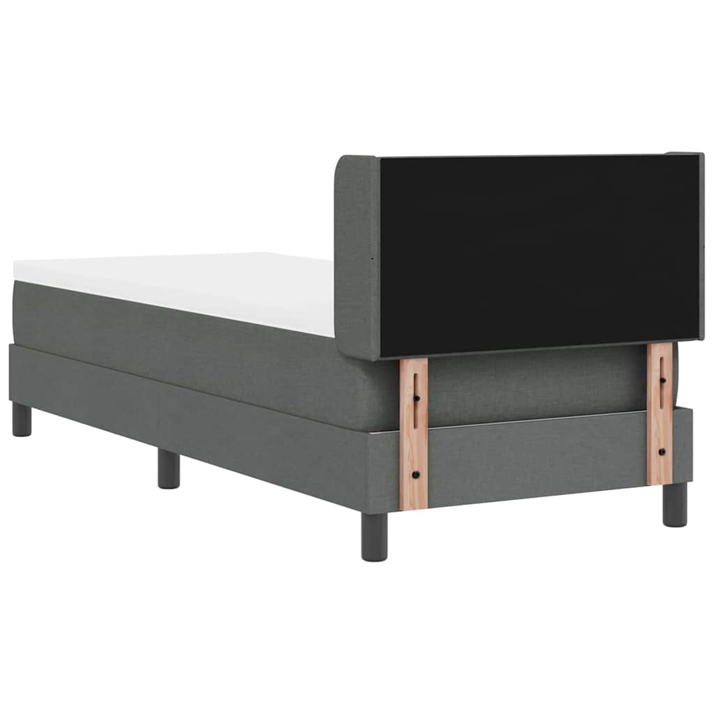 Letto a molle con testiera Grigio scuro 200 x 80 cm Tessuto | homemem39