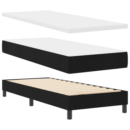 Letto a molle con testiera Nero 200 x 80 cm Tessuto | homemem39