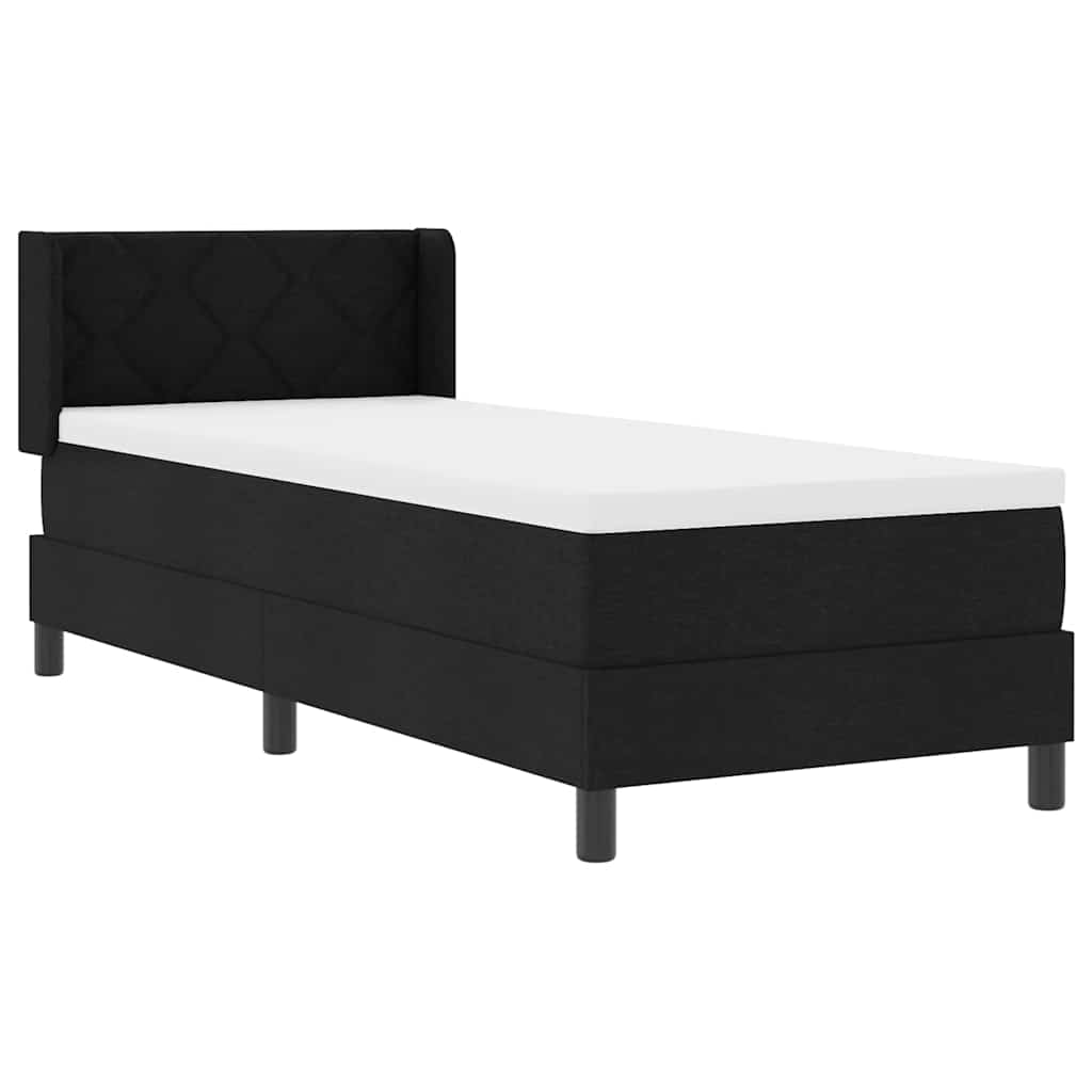 Letto a molle con testiera Nero 200 x 80 cm Tessuto | homemem39