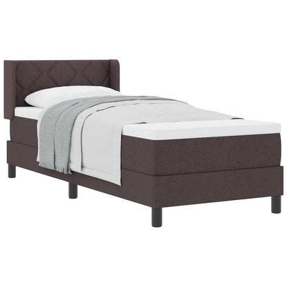 Letto a molle con cuscino Marrone Scuro 200 x 80 cm Tessuto | homemem39