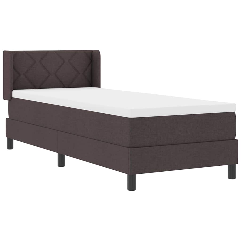 Letto a molle con cuscino Marrone Scuro 200 x 80 cm Tessuto | homemem39