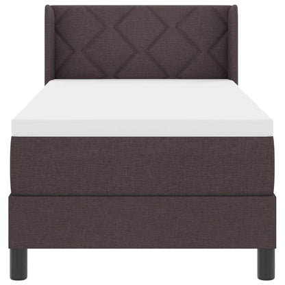 Letto a molle con cuscino Marrone Scuro 200 x 80 cm Tessuto | homemem39