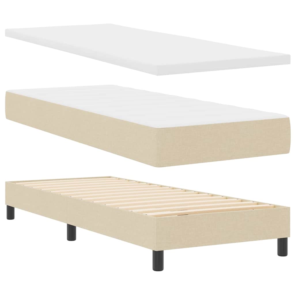 Letto box spring con materasso con materasso Crema 80 x 200 cm