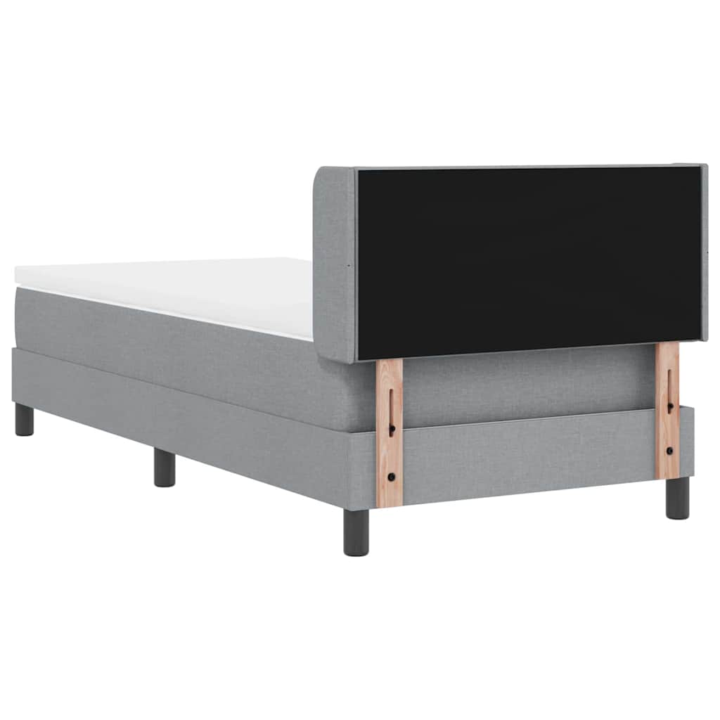 Letto a molle con testiera Grigio chiaro 190 x 90 cm Tessuto | homemem39