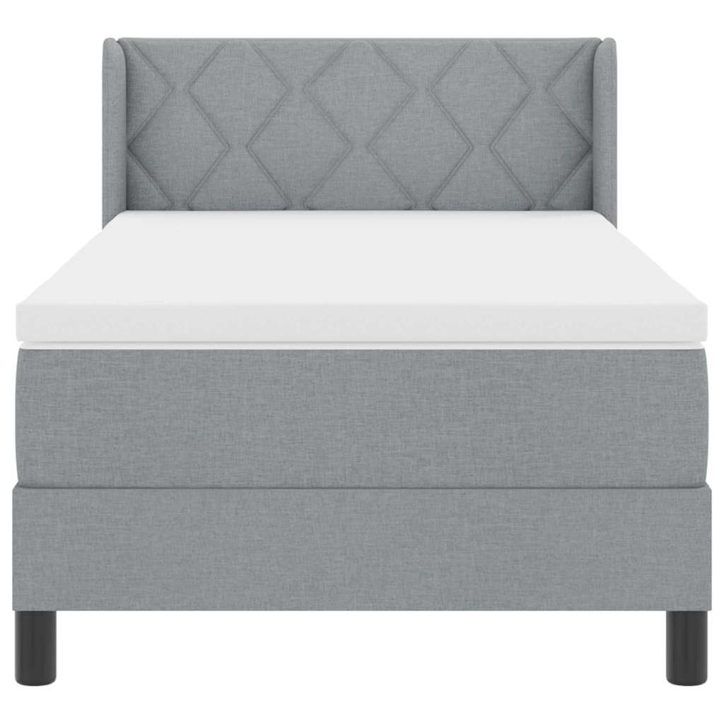 Letto a molle con testiera Grigio chiaro 190 x 90 cm Tessuto | homemem39