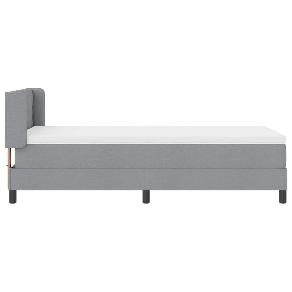 Letto a molle con testiera Grigio chiaro 190 x 90 cm Tessuto | homemem39