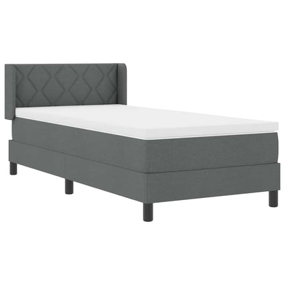 Letto box spring con materasso Grigio scuro 90 x 190 cm