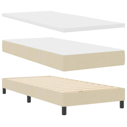 Letto box spring con materasso con materasso Crema 90 x 190 cm