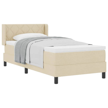 Letto box spring con materasso con materasso Crema 90 x 190 cm