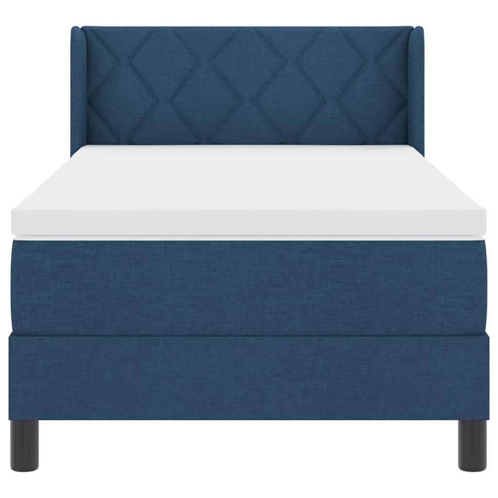 Letto a molle con testiera Blu 190 x 90 cm Tessuto | homemem39