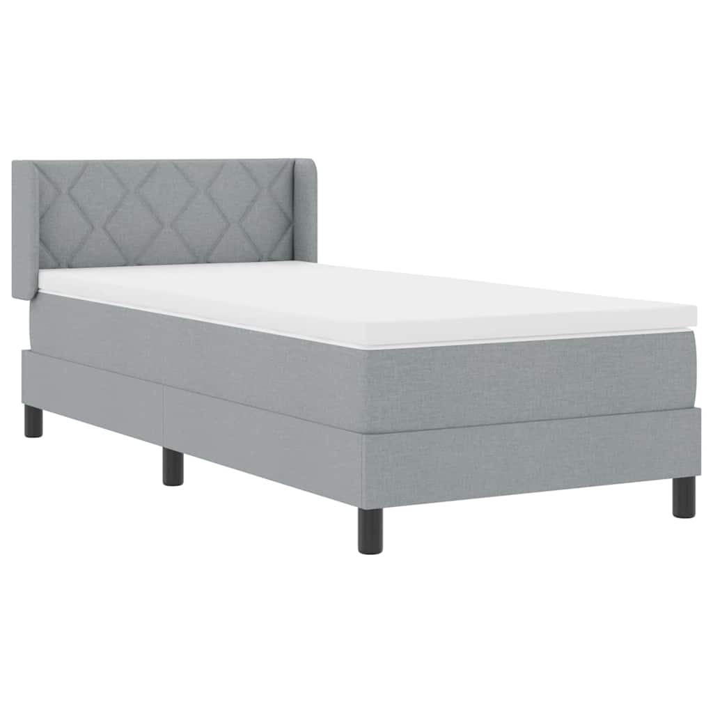 Letto a molle con testiera Grigio chiaro 200 x 90 cm Tessuto | homemem39