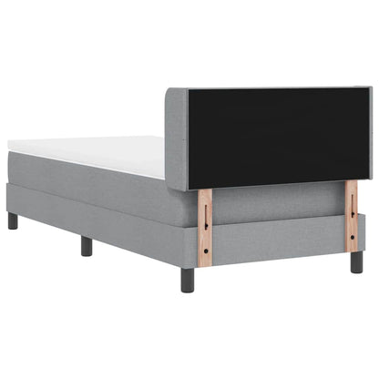 Letto a molle con testiera Grigio chiaro 200 x 90 cm Tessuto | homemem39