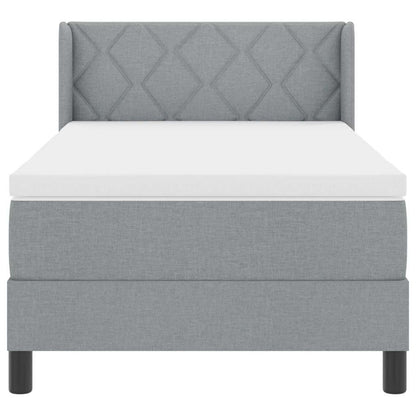 Letto a molle con testiera Grigio chiaro 200 x 90 cm Tessuto | homemem39