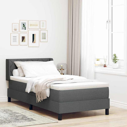 Letto a molle con testiera Grigio scuro 200 x 90 cm Tessuto | homemem39