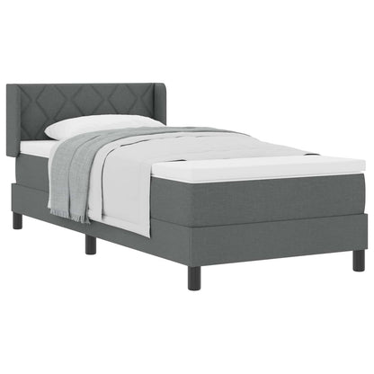 Letto a molle con testiera Grigio scuro 200 x 90 cm Tessuto | homemem39
