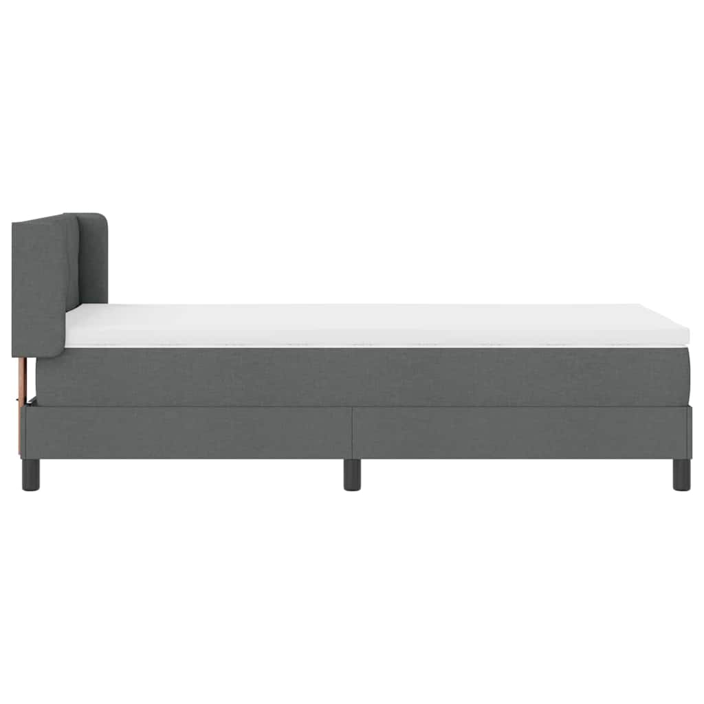 Letto a molle con testiera Grigio scuro 200 x 90 cm Tessuto | homemem39