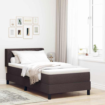 Letto box spring con materasso Marrone Scuro 90 x 200 cm