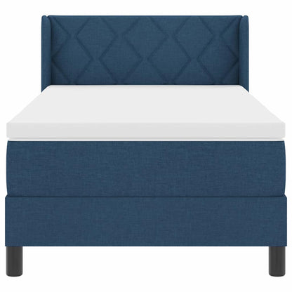 Letto a molle con testiera Blu 200 x 90 cm Tessuto | homemem39