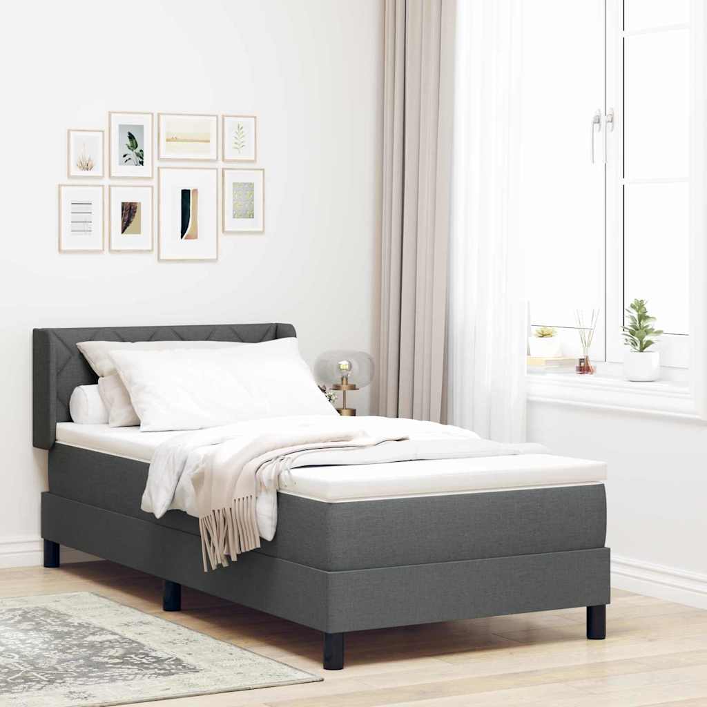 Letto box spring con materasso Grigio scuro 100 x 200 cm