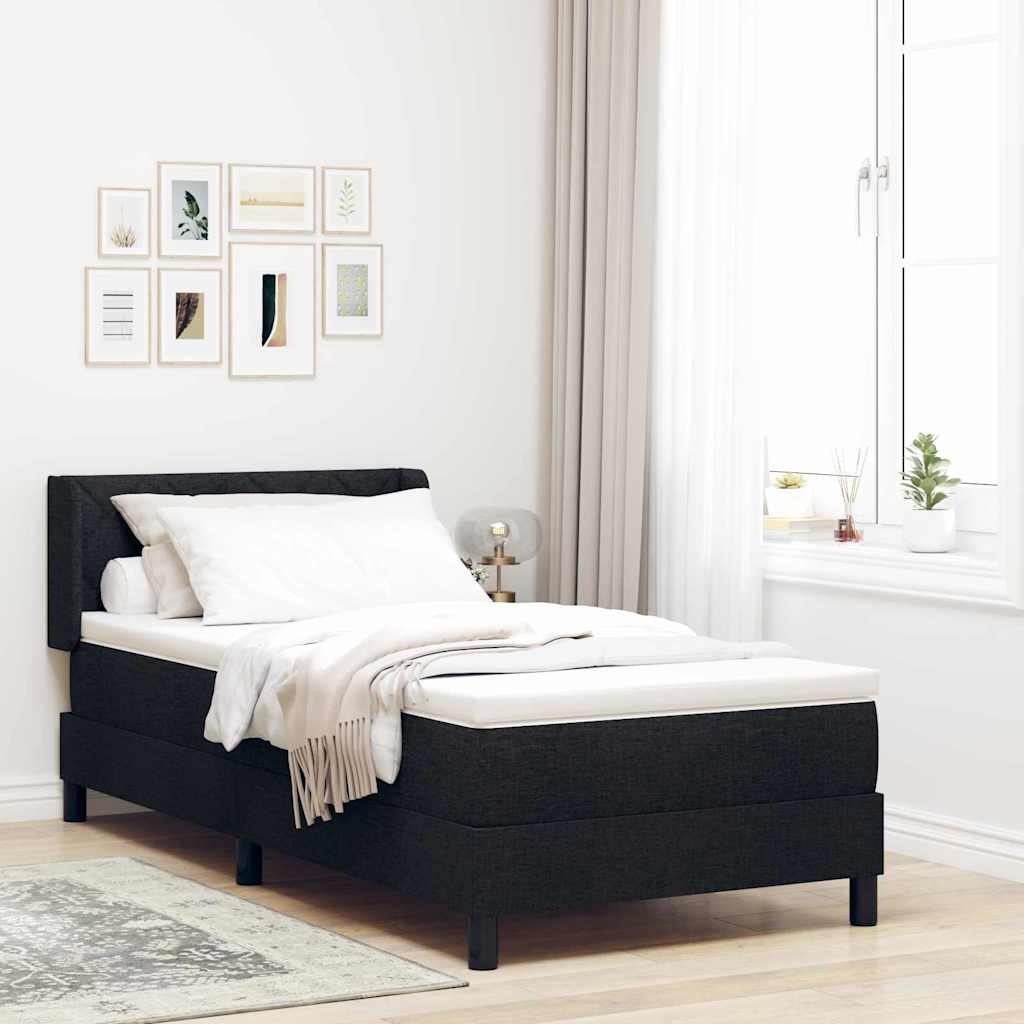 Letto a molle con cuscino Nero 200 x 100 cm Tessuto | homemem39