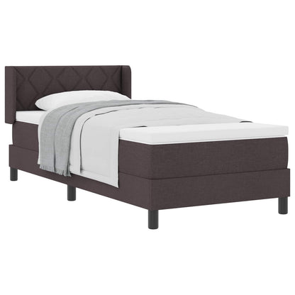 Letto a molle con testiera Marrone Scuro 200 x 100 cm Tessuto | homemem39