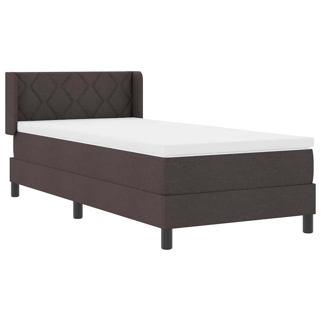 Letto a molle con testiera Marrone Scuro 200 x 100 cm Tessuto | homemem39