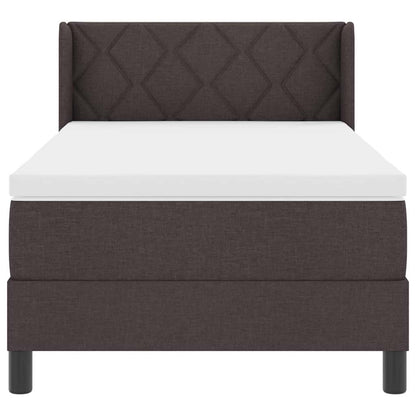 Letto a molle con testiera Marrone Scuro 200 x 100 cm Tessuto | homemem39
