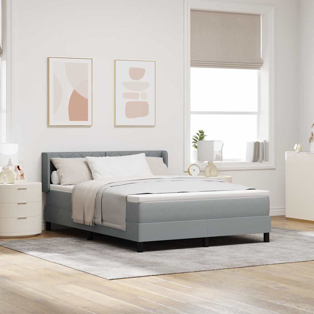 Letto box spring con materasso Grigio chiaro 140 x 190 cm