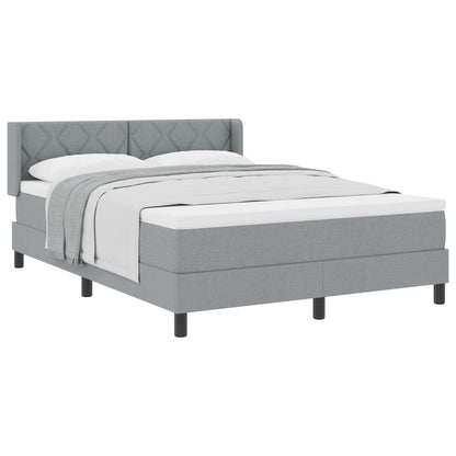 Letto a molle con testiera Grigio chiaro 190 x 140 cm Tessuto