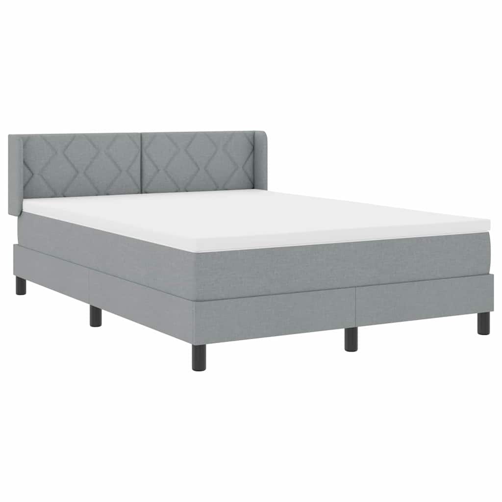 Letto box spring con materasso Grigio chiaro 140 x 190 cm