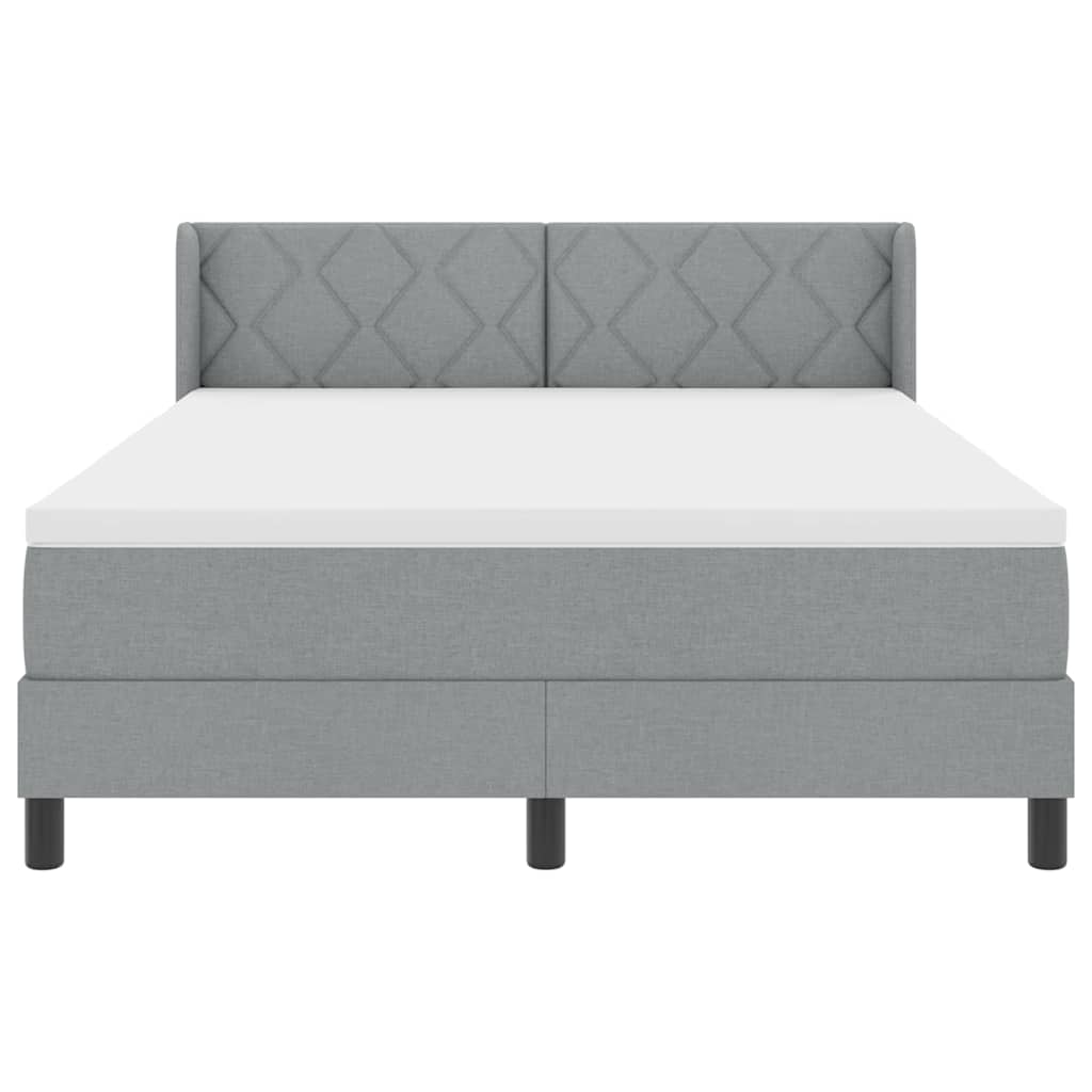 Letto box spring con materasso Grigio chiaro 140 x 190 cm