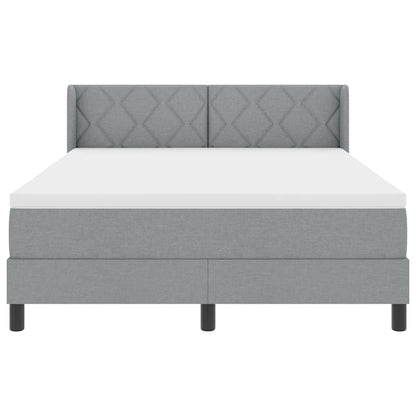 Letto box spring con materasso Grigio chiaro 140 x 190 cm