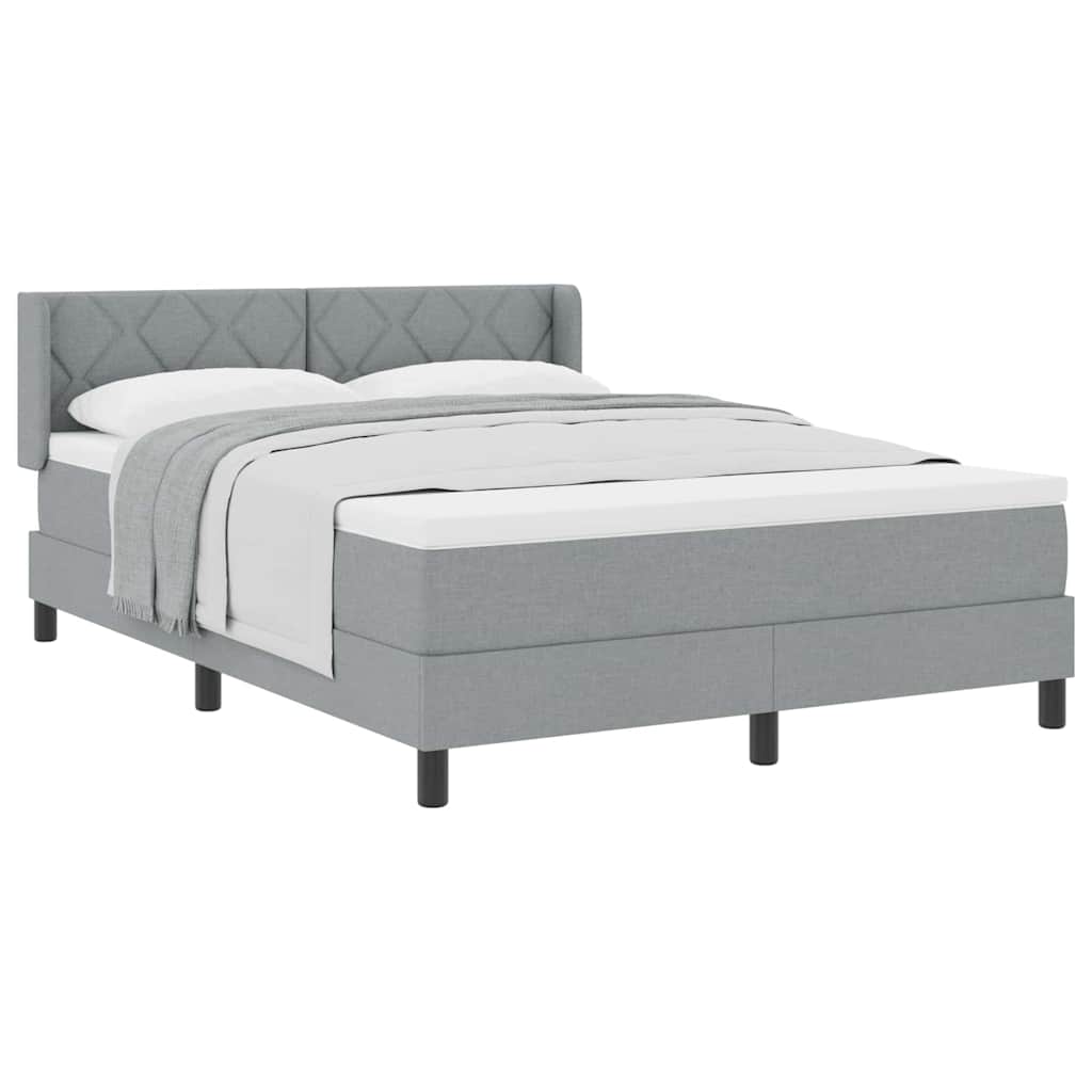 Letto box spring con materasso Grigio chiaro 140 x 190 cm
