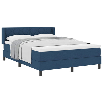 Letto a molle con testiera Blu 190 x 140 cm Tessuto