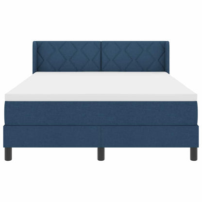 Letto a molle con testiera Blu 190 x 140 cm Tessuto | homemem39